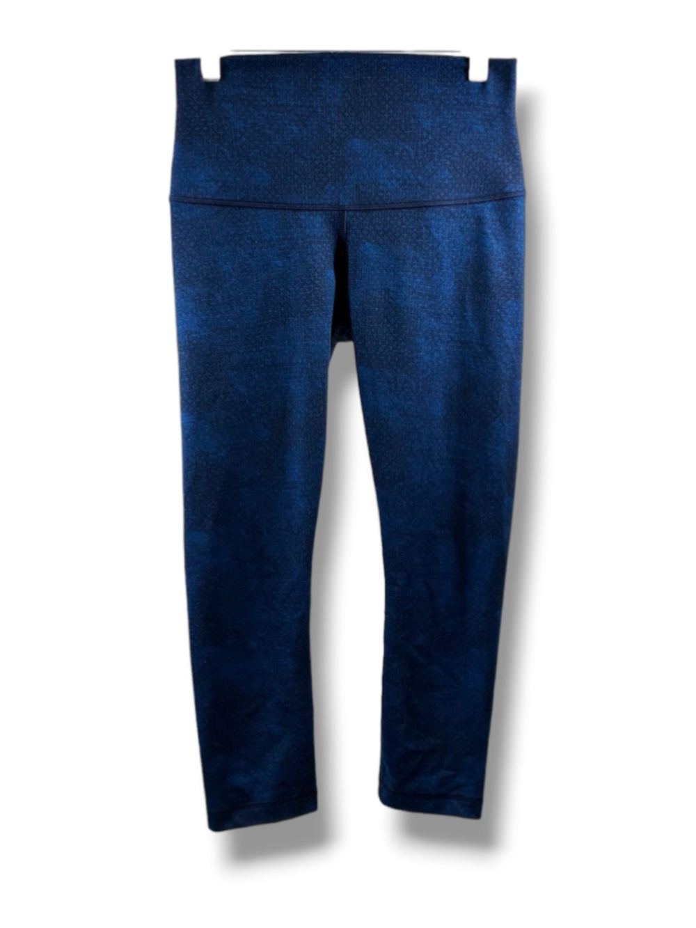 Lululemon Wunder Under Crop II Roll Down in Sashico Cross Inkwell Blue 8